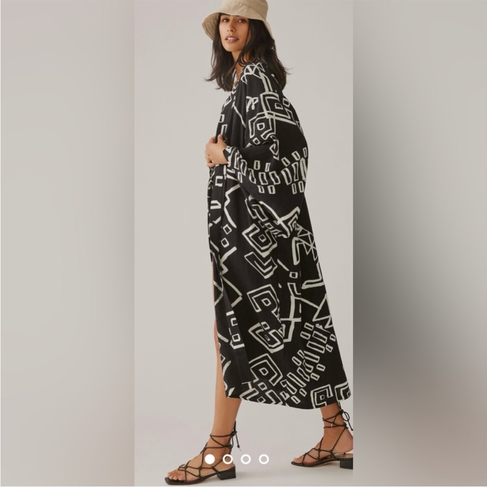 Anthropologie Graphic Duster Kimono